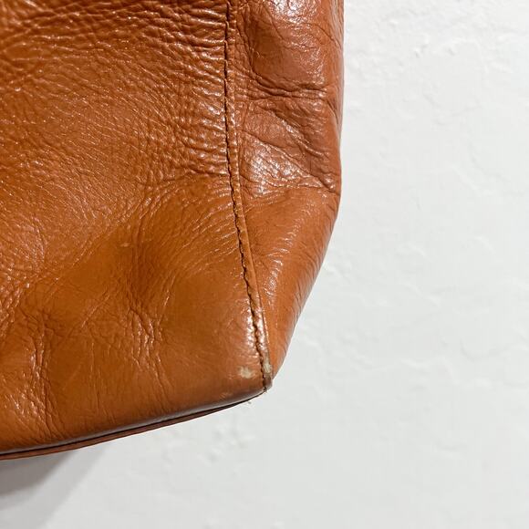 Hobo The Original Tote Bag Shoulder Purse Tan Camel Leather Pockets Double - Picture 4 of 16